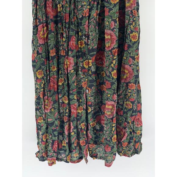 PASSPORTS OF PIER 1 IMPORTS Women's Vintage Green Floral Long Sleeve Dress SZ L - Picture 7 of 12